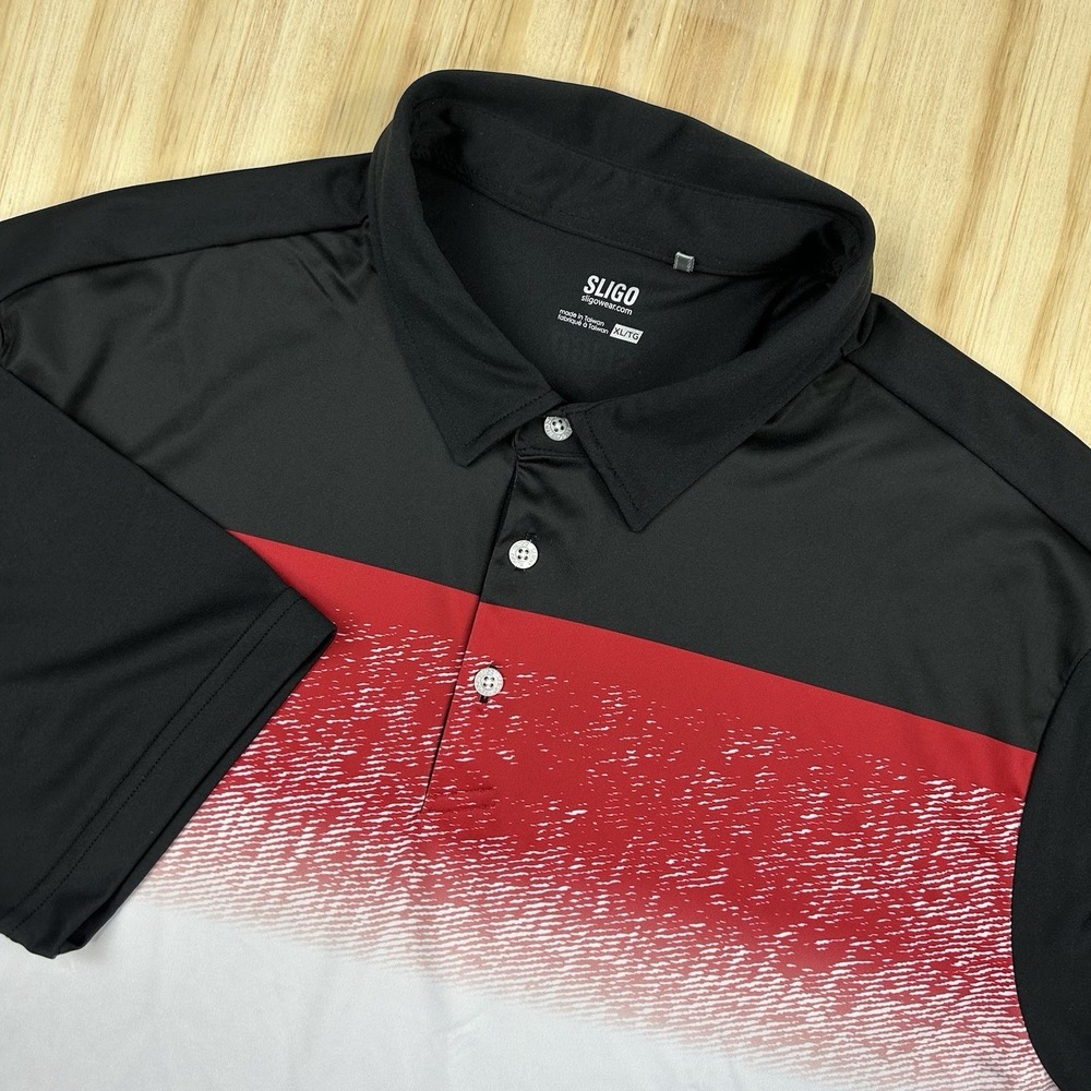 Sligo Golf‎ Polo Shirt Mens XL Performance Stretch Lightweight Moisture Wicking